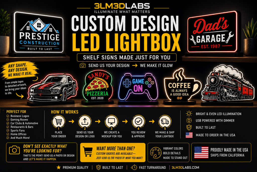 Custom Design LED Lightbox Shelf Sign – 9” & 12.5”