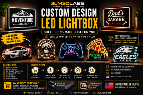 Custom Design LED Lightbox Shelf Sign – 9” & 12.5”