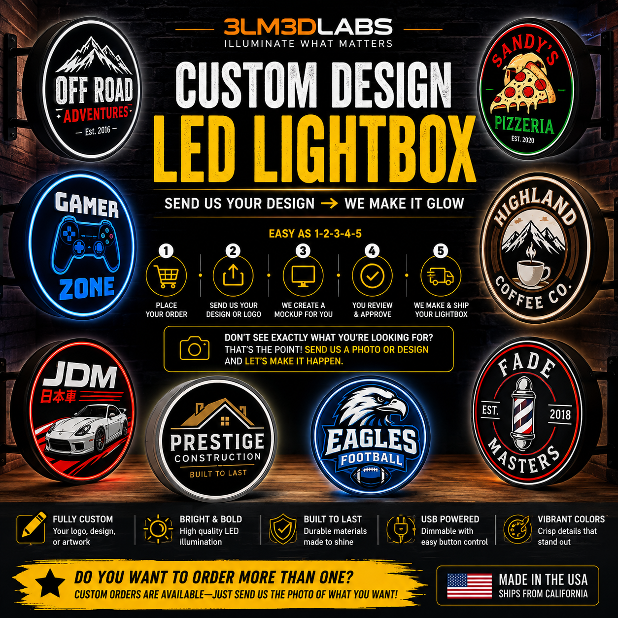 Custom LED Service Style Display 9inch and 12.5"! Double sided!