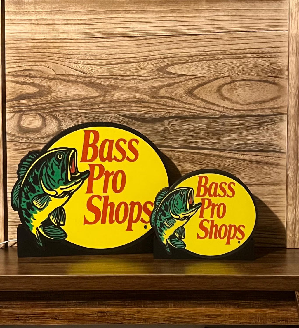 Bass Pro Inspired LED Light Box Sign – Fishing Decor – Man Cave Wall Light Small & Large Avaliable!